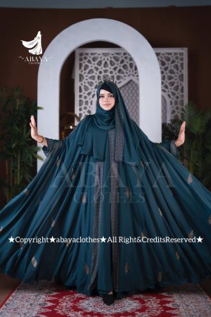 Moyuri Abaya Deep Sea green