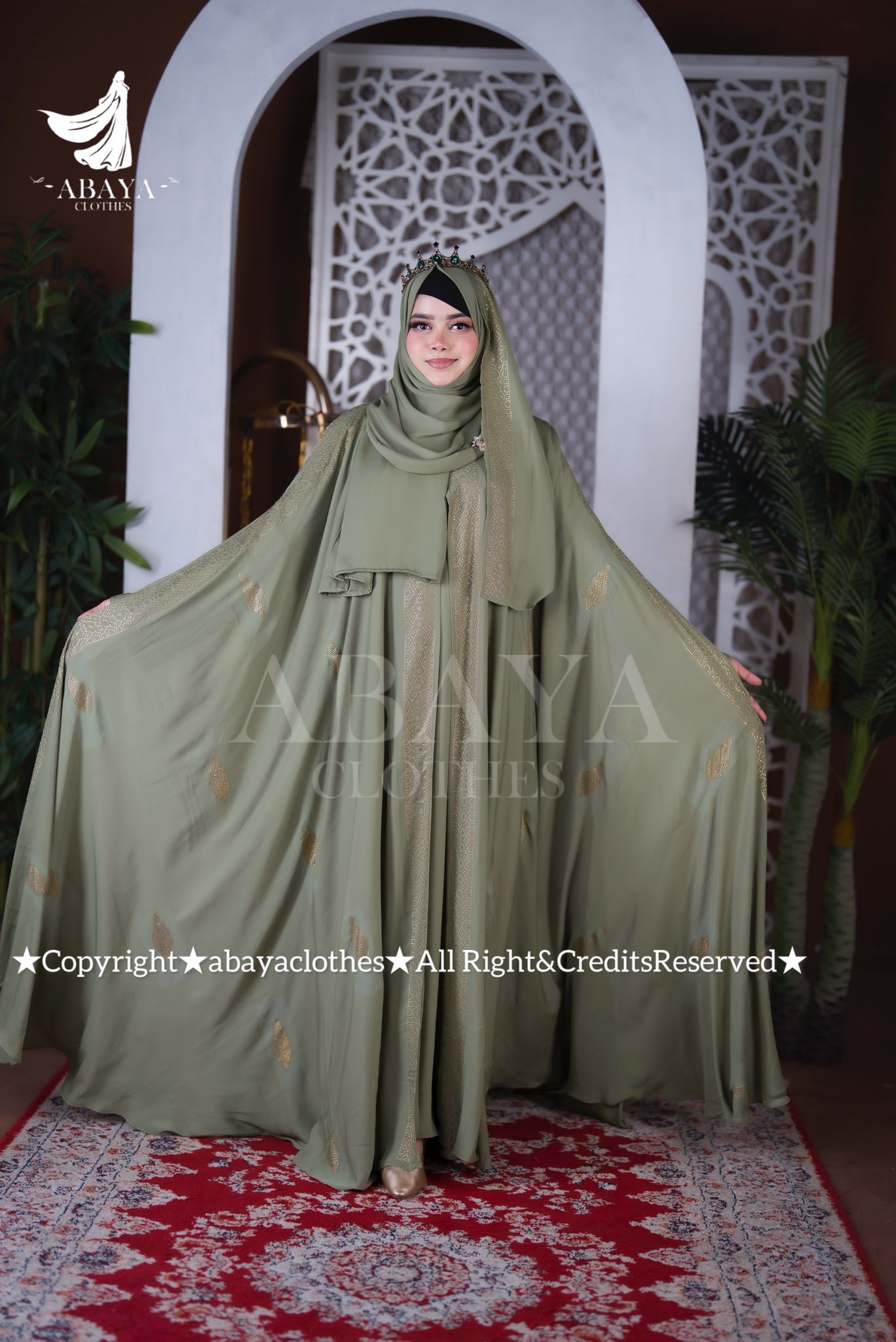 Moyuri Abaya Light olive - Image 5
