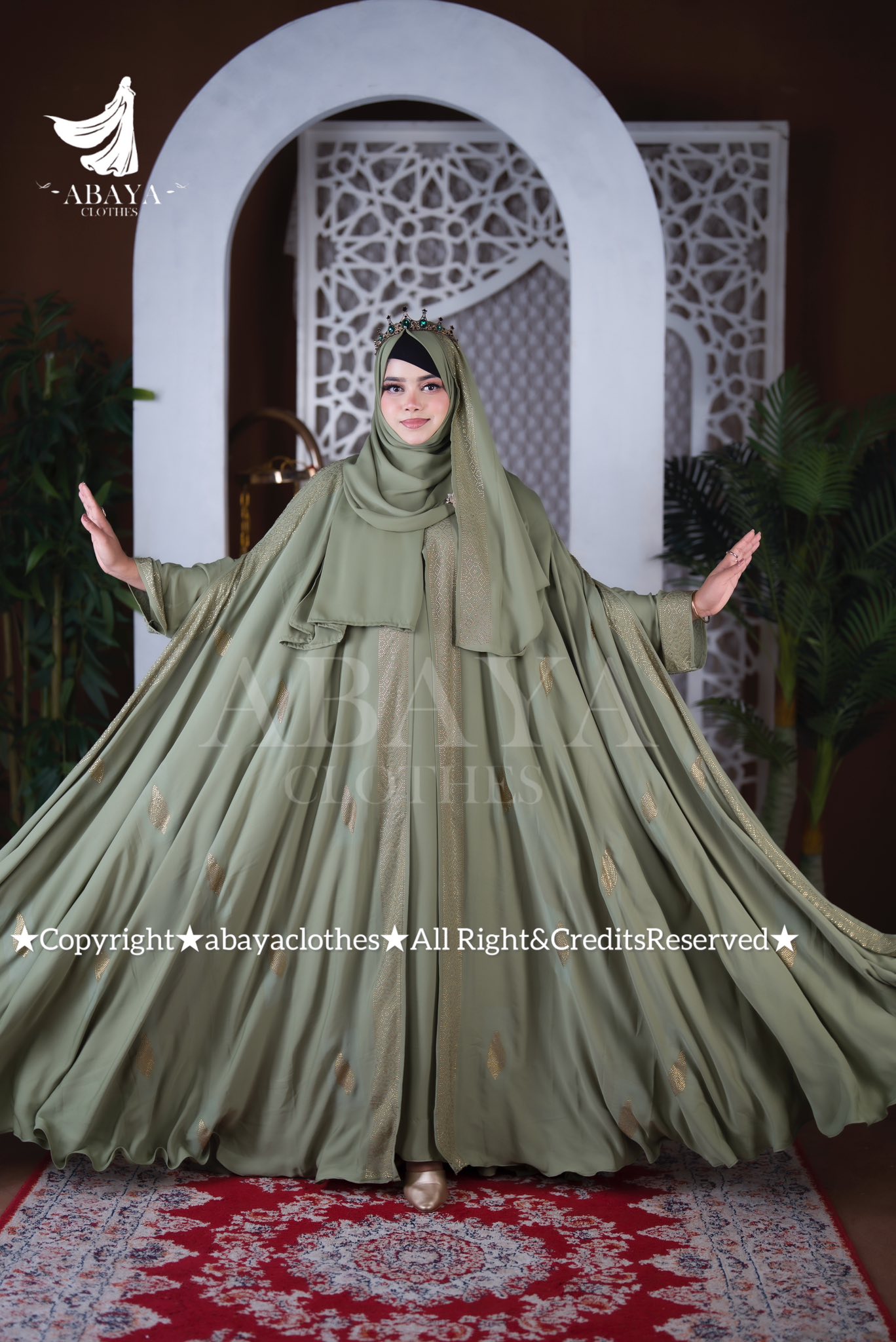 Moyuri Abaya Light olive