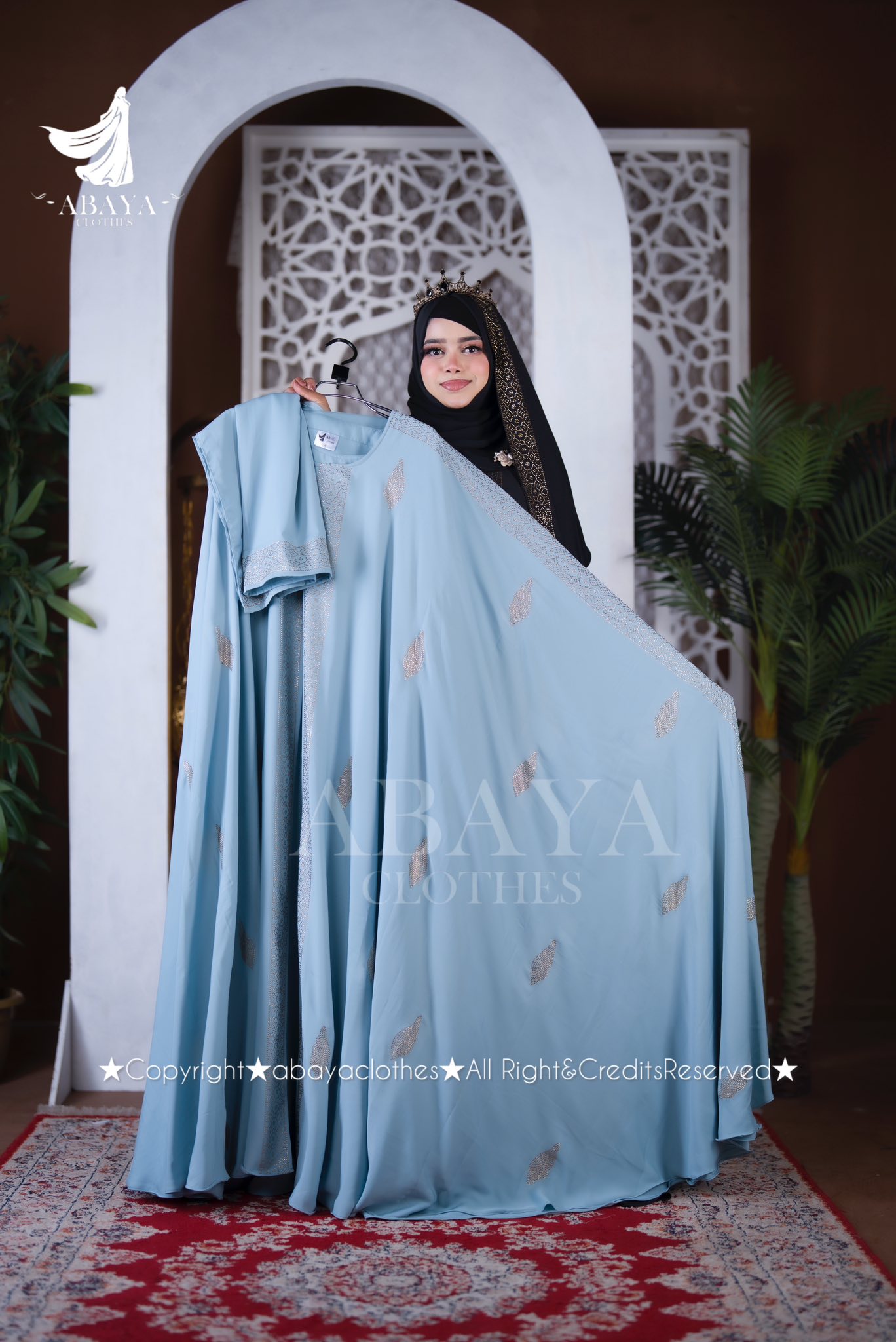 Moyuri Abaya Ston Vlue Colour - Image 4