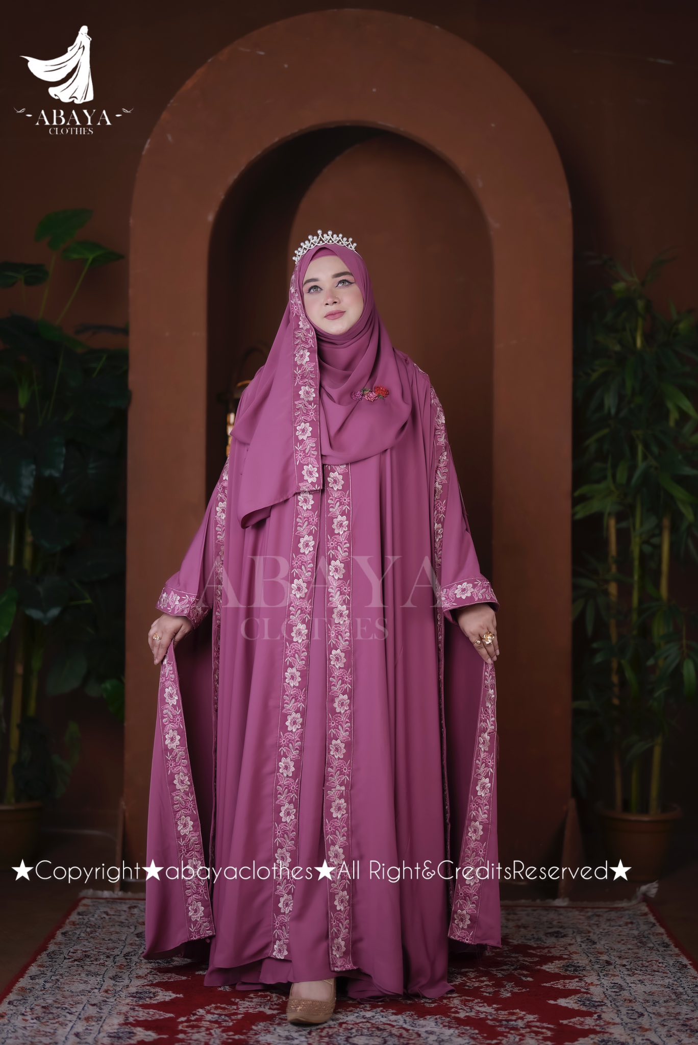 Nakshi Abaya ( Mov Pink Colour ) - Image 4