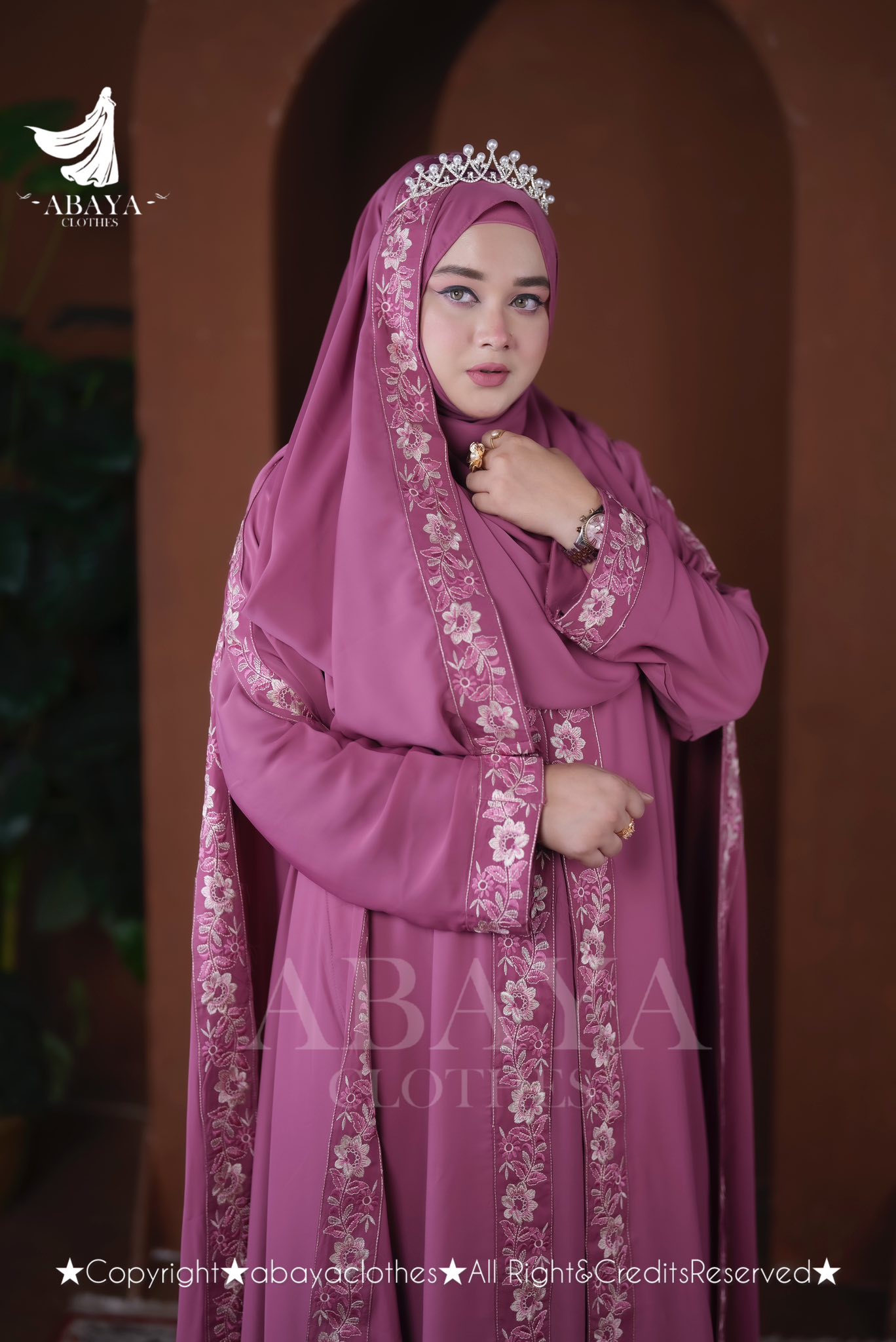 Nakshi Abaya ( Mov Pink Colour ) - Image 3