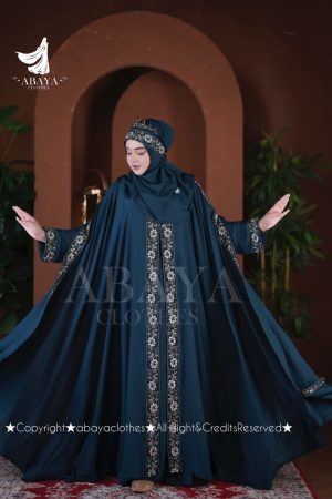 Nakshi Abaya ( Deep Seagreen)