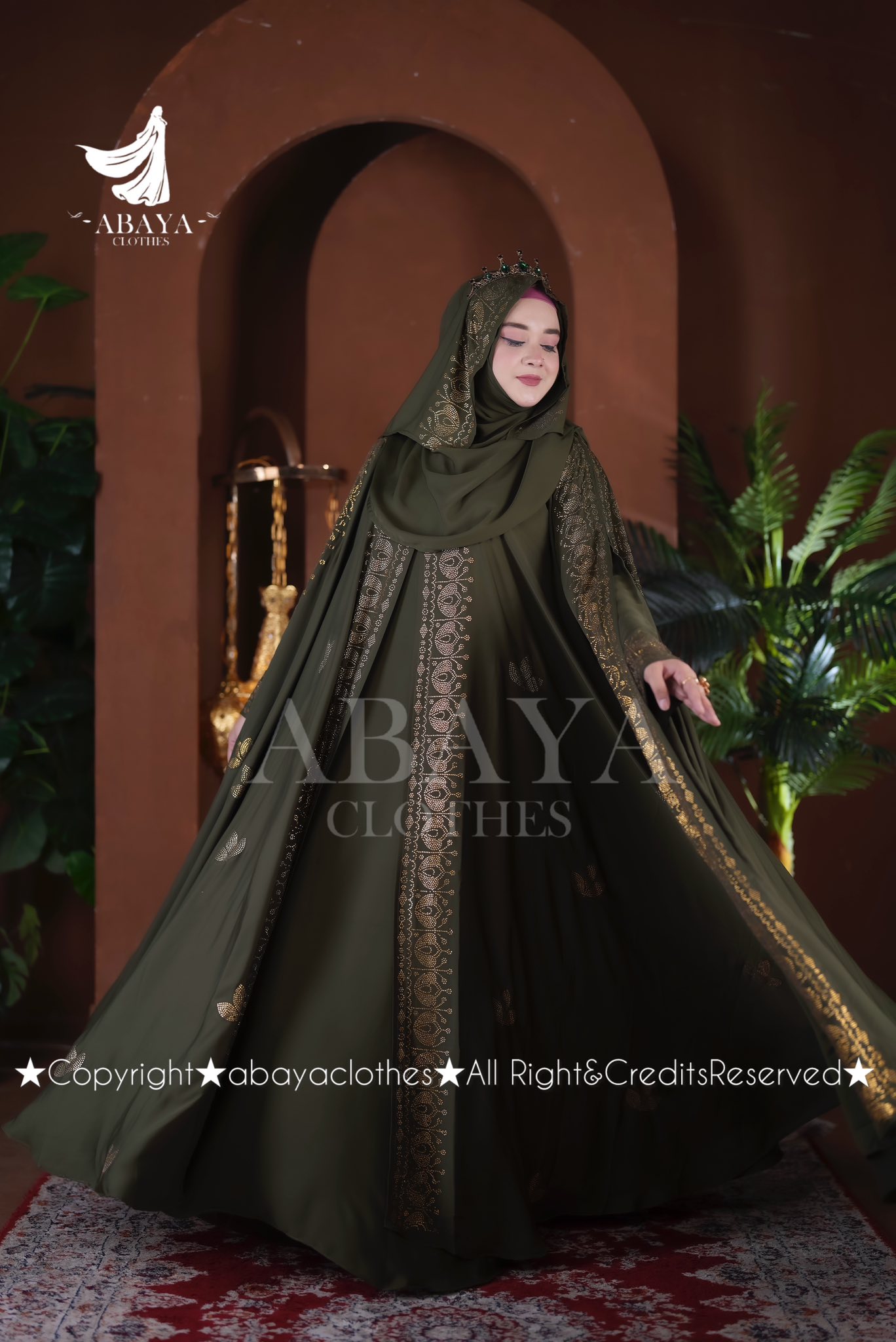 Rajkumari Abaya olive Colour - Image 2