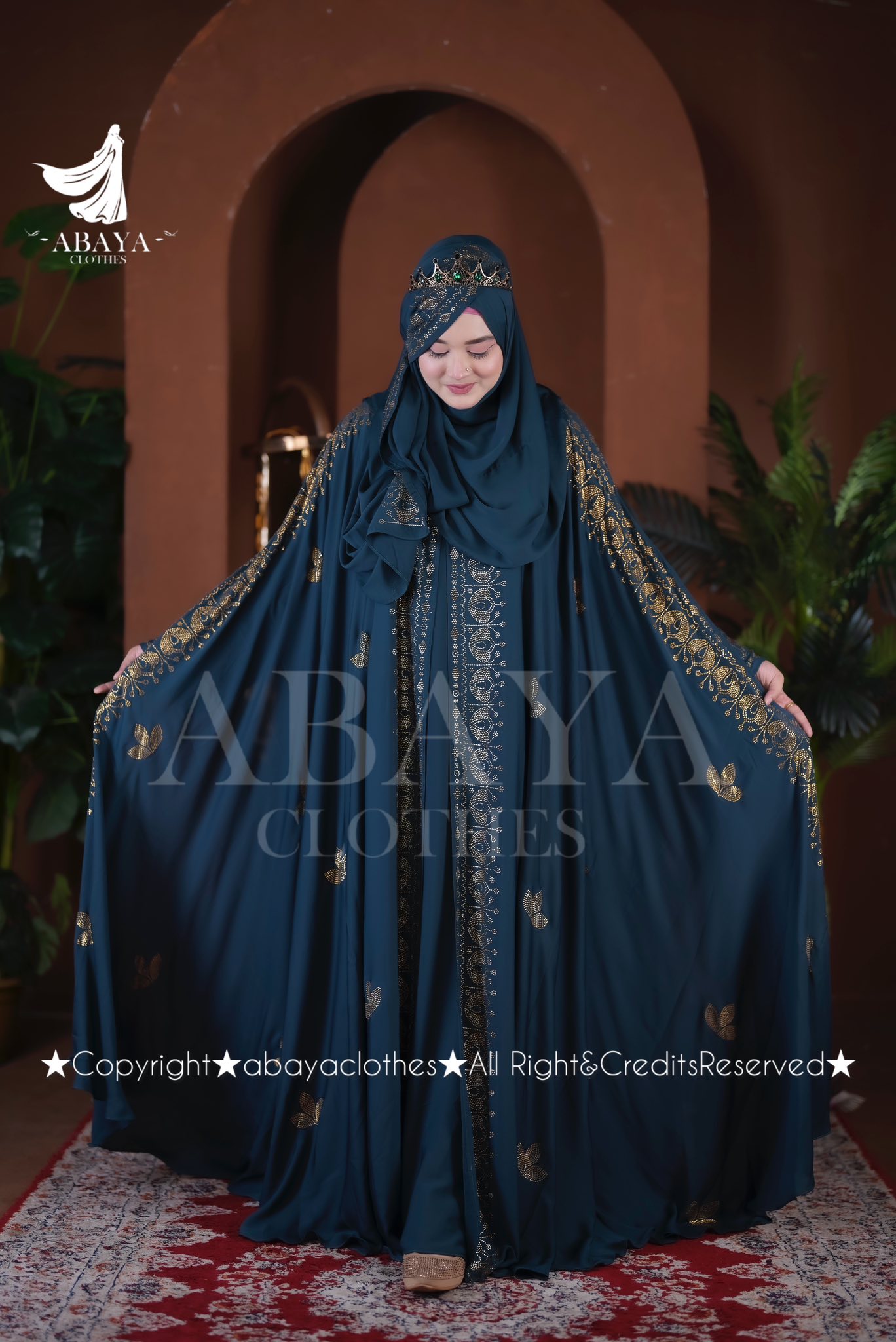 Rajkumari Abaya Deep Sea Green