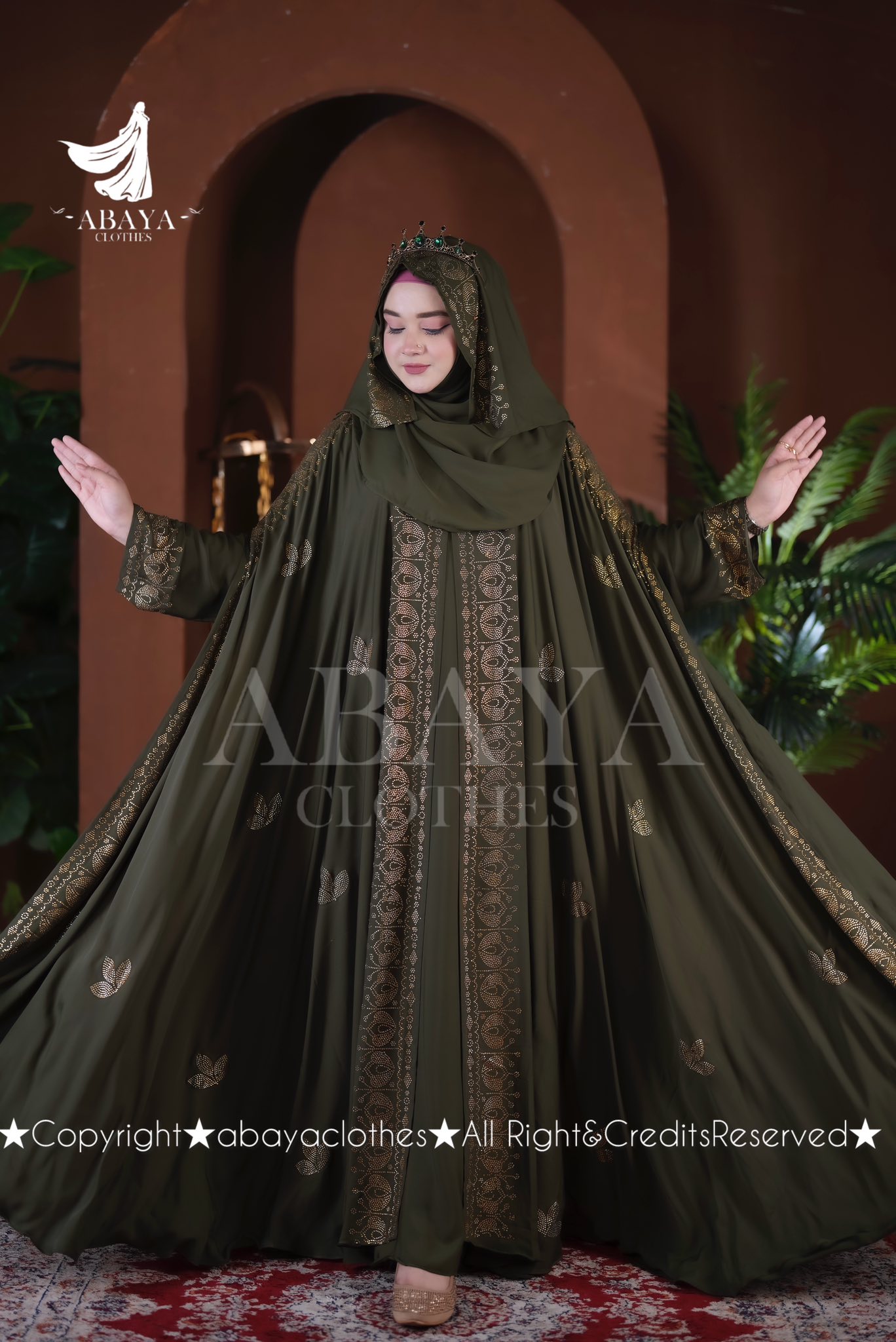 Rajkumari Abaya olive Colour