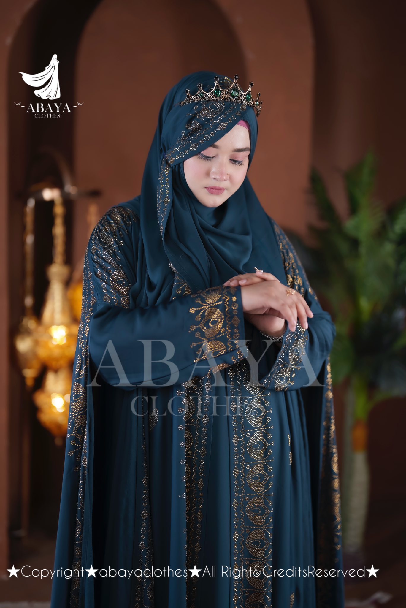 Rajkumari Abaya Deep Sea Green - Image 6