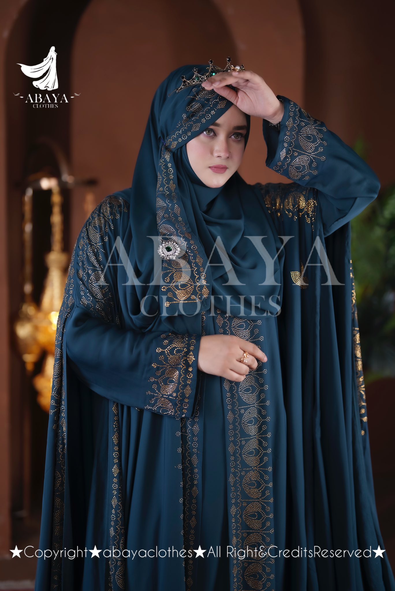 Rajkumari Abaya Deep Sea Green - Image 4
