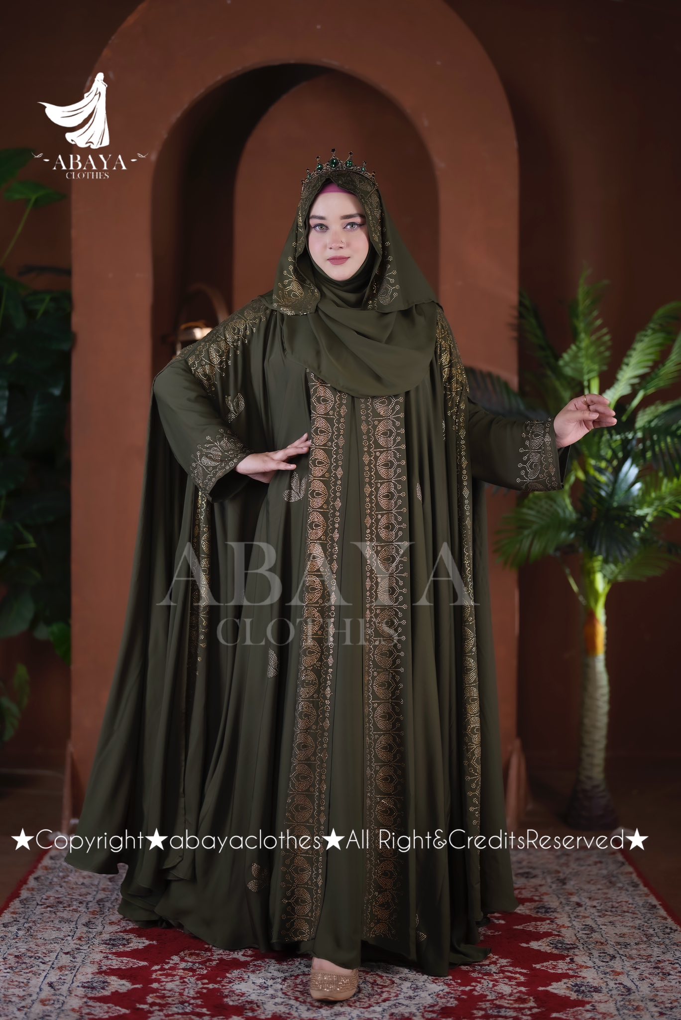 Rajkumari Abaya olive Colour - Image 3