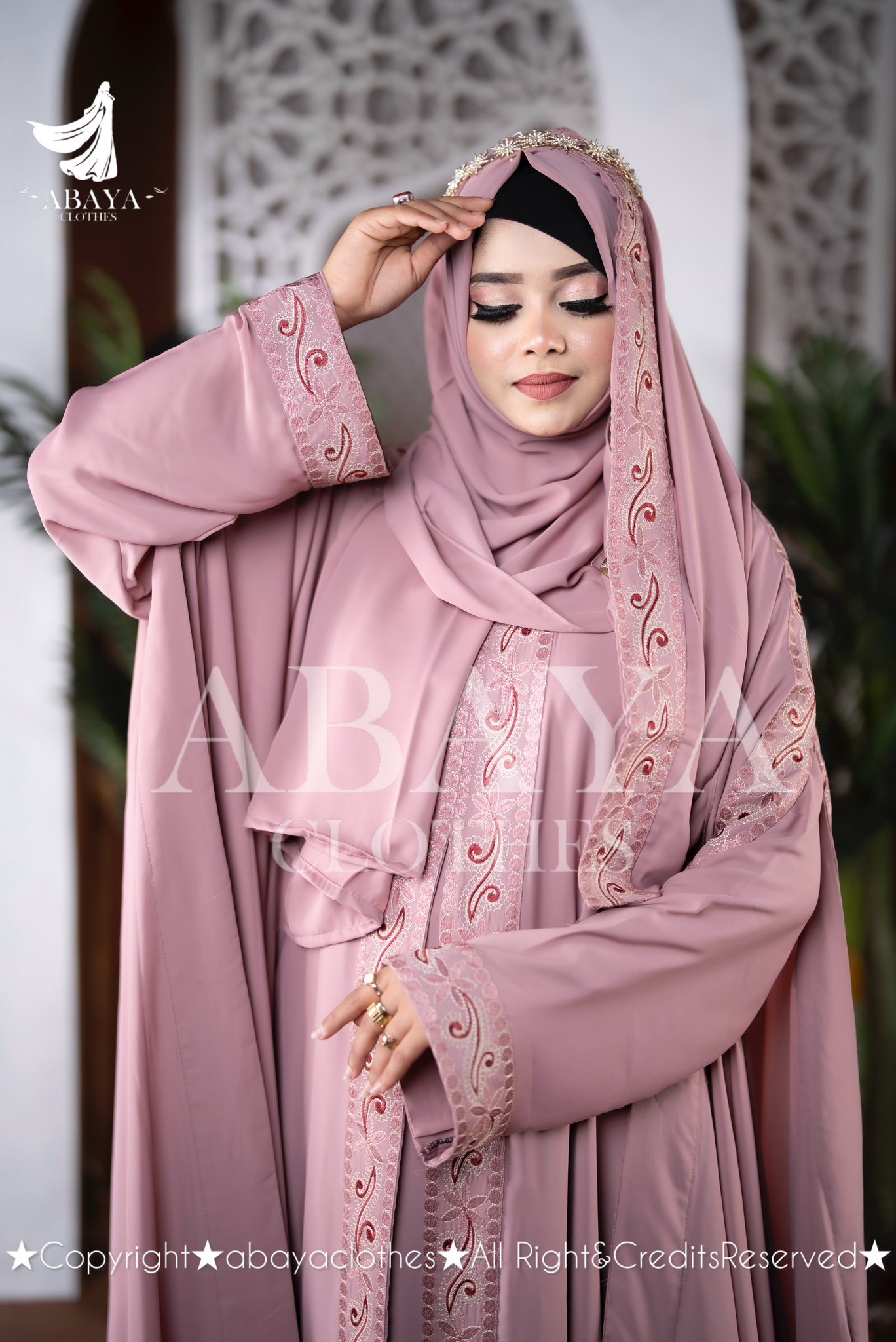 Queen Abaya Baby Pink Colour - Image 5