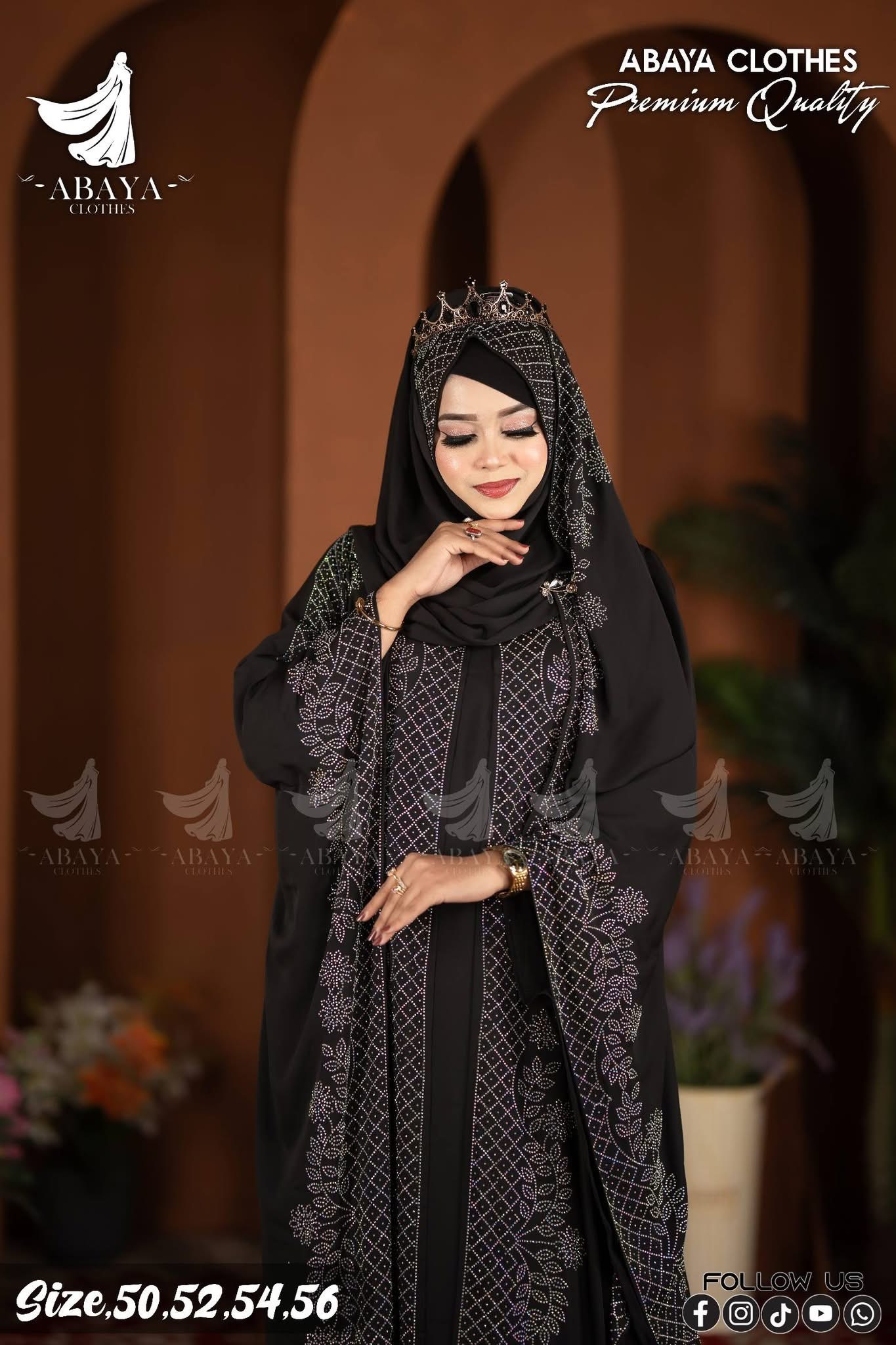 Fulkoli Ston abaya Black - Image 4