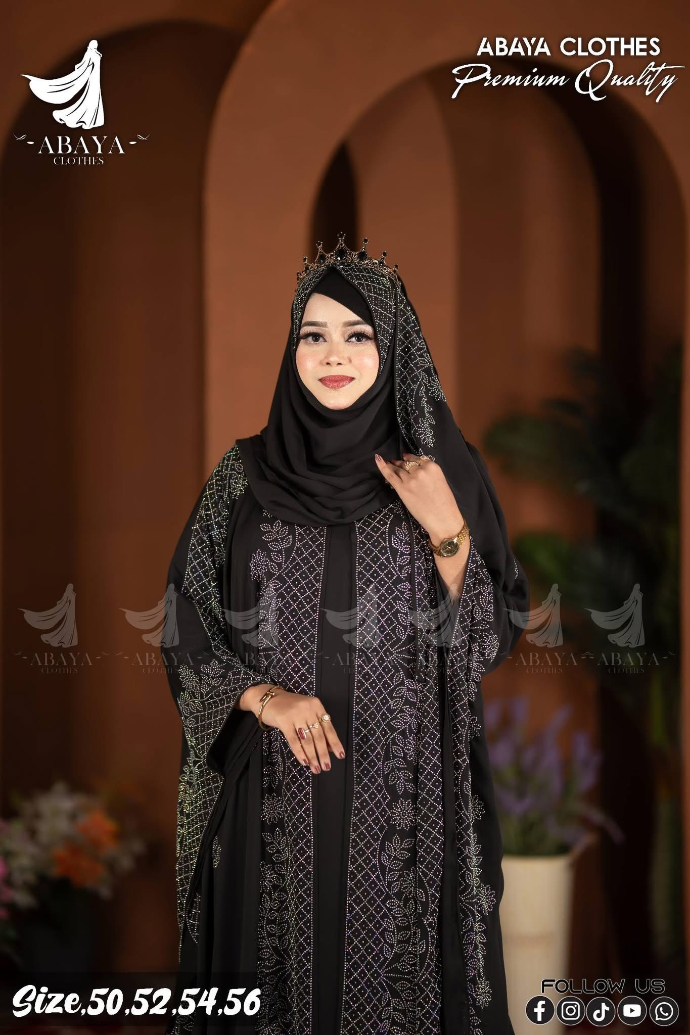 Fulkoli Ston abaya Black - Image 3