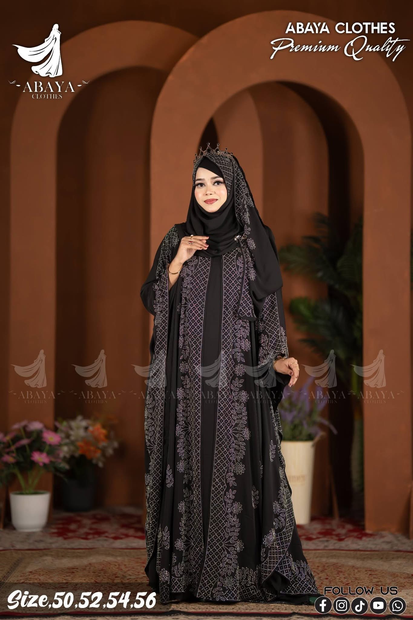 Fulkoli Ston abaya Black - Image 2